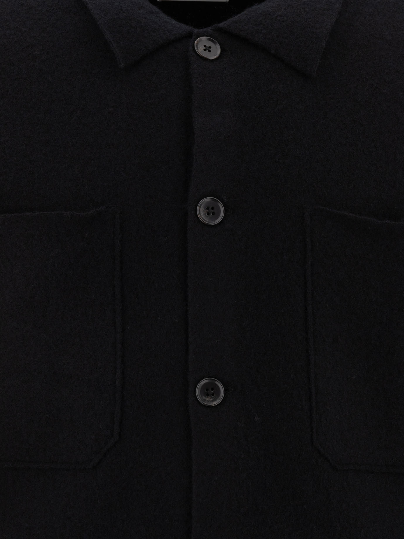 NN.07 Black   Jonas boiled wool overshirt